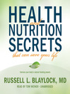 Health and Nutrition Secrets That Can Save Your Life (MP3)